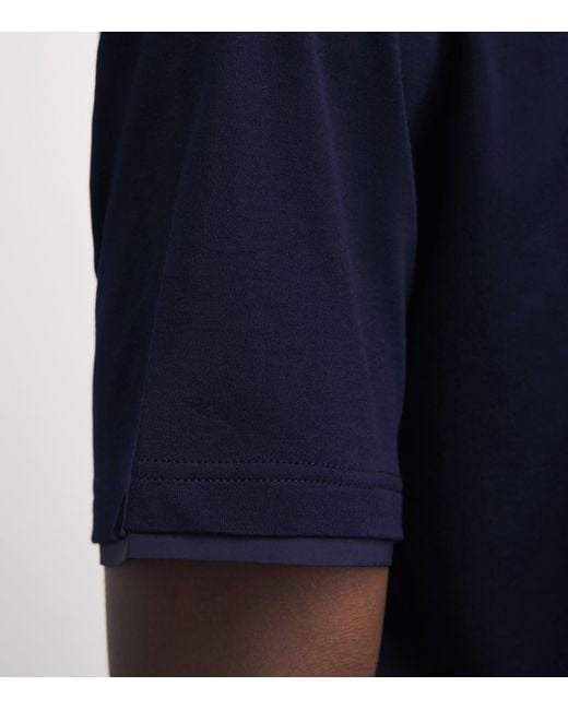 Herno Blue Cotton Layered T-Shirt for men