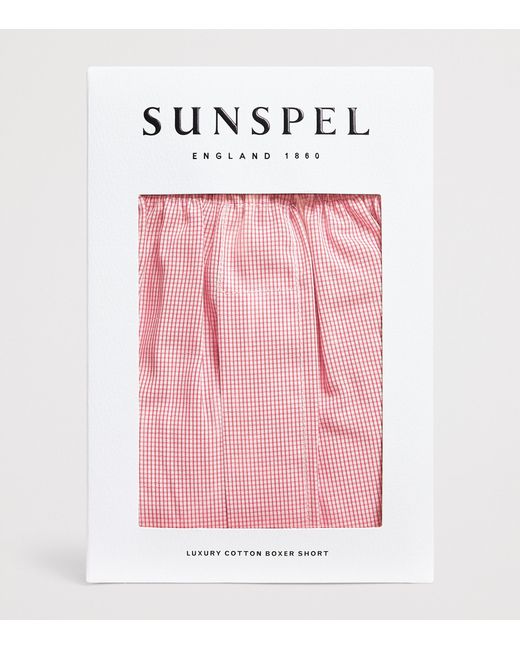 Sunspel Pink Cotton Classic Boxer Shorts for men