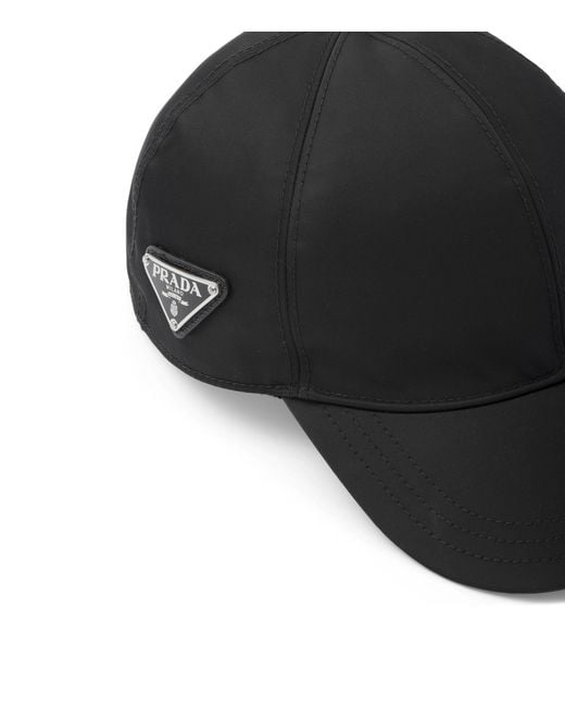 Prada Black Logo-plaque Recycled-nylon Baseball Cap X