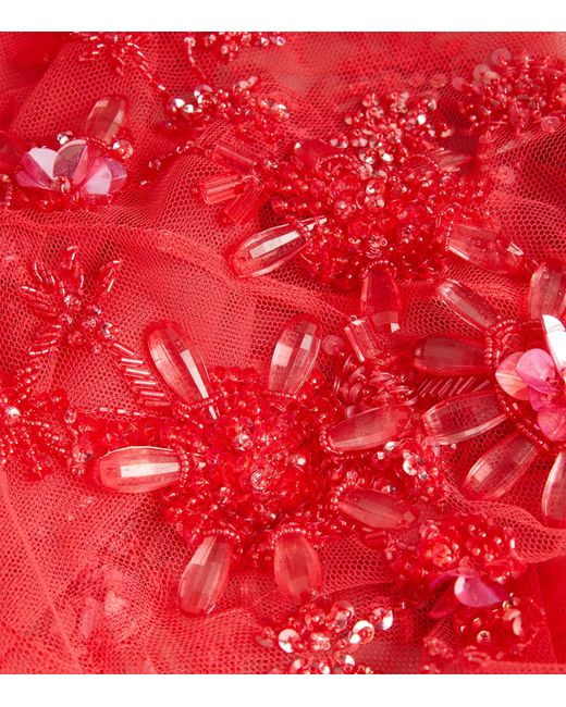 Zuhair Murad Pink Crystal Flower-embellished Cape