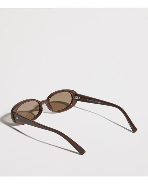 Le Specs Brown Oval Outta Love Sunglasses