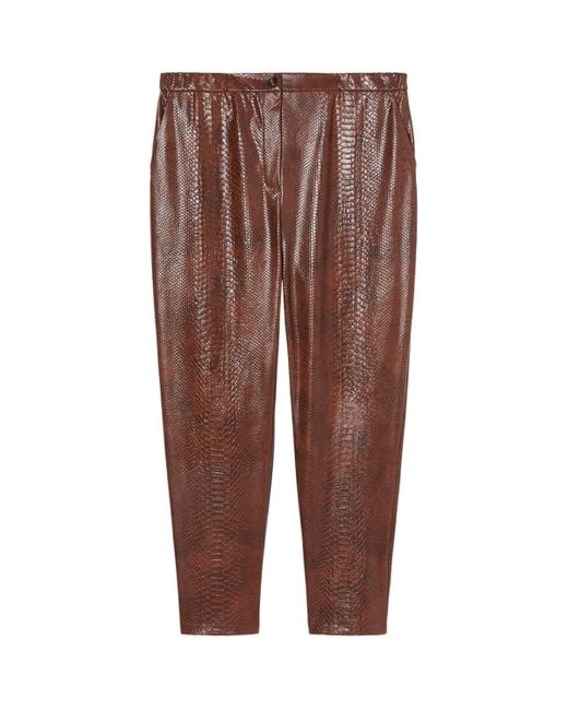 Marina Rinaldi Brown Faux Snakeskin Belford Trousers
