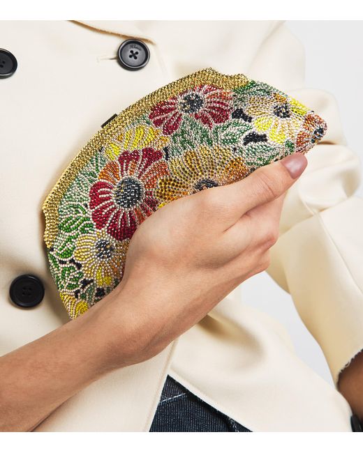 Judith Leiber Green Mini Embellished Venetian Meadow Clutch Bag