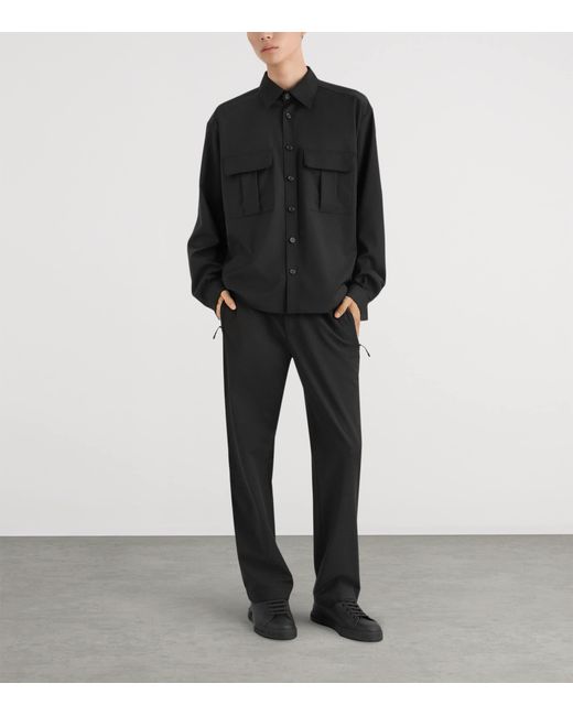 Dolce & Gabbana Black Wool-Blend Canvas Shirt for men