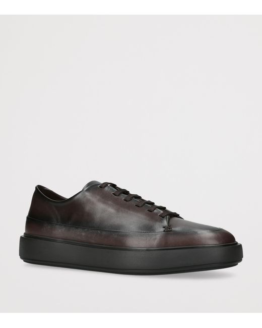 Officine Creative Black Leather Release Sneakers for men