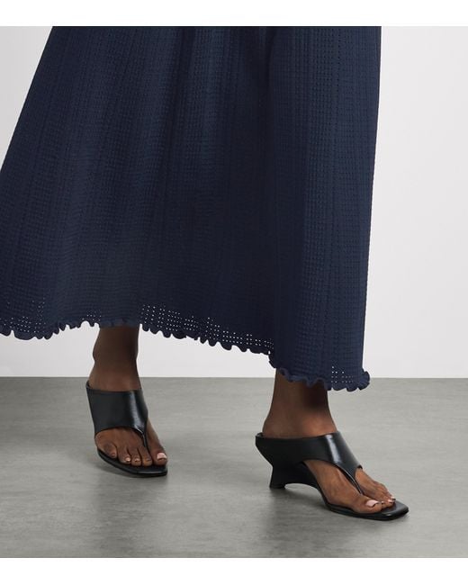 Sandro Blue Pointelle Maxi Skirt