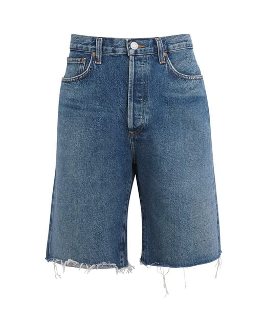 Agolde Blue Denim Anson Shorts for men