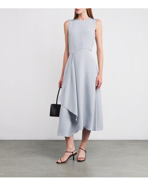 Adam Lippes Blue Silk Crepe Lynn Midi Dress