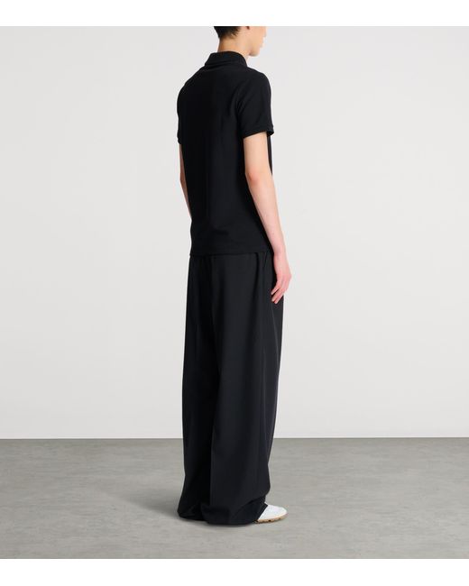 Balmain Black Cotton Logo-Embroidered Polo Shirt for men