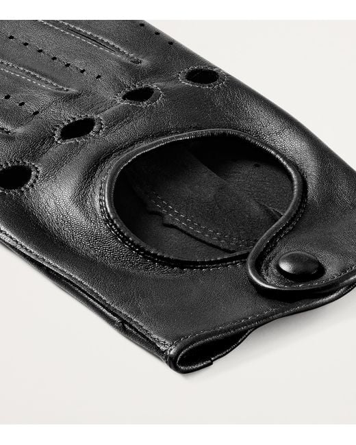 Aspinal Black Nappa Leather Driving Gloves for men