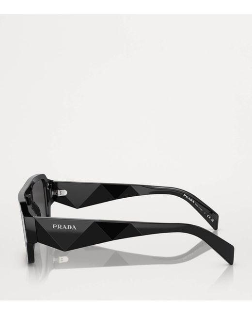 Prada Black Acetate Symbole Sunglasses for men