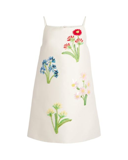 LEO LIN White Wool-Silk Leia Mini Dress
