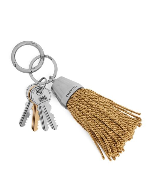 Balenciaga Metallic Pom-Pom Keyring