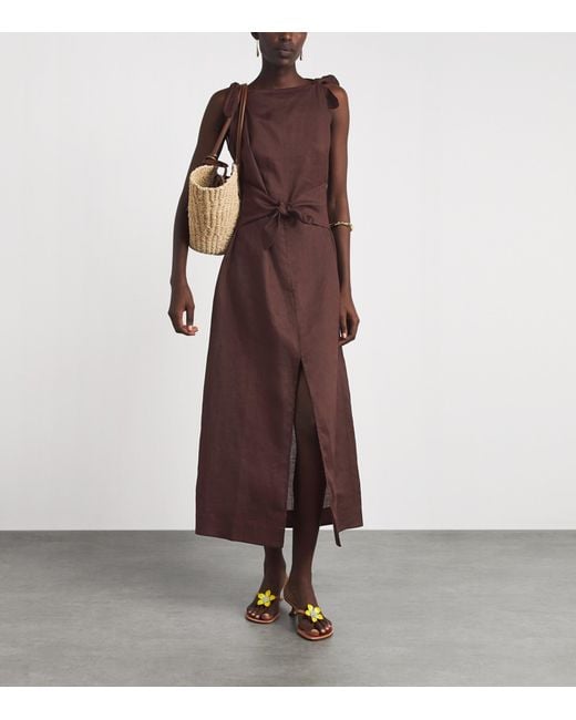 Doen Purple Ramie Amorette Midi Dress