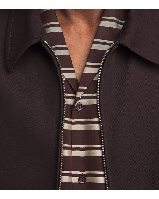 Sandro Brown Stripe Short-Sleeve Shirt for men