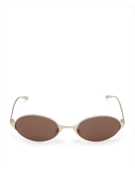 McQueen Brown Metal Sunglasses