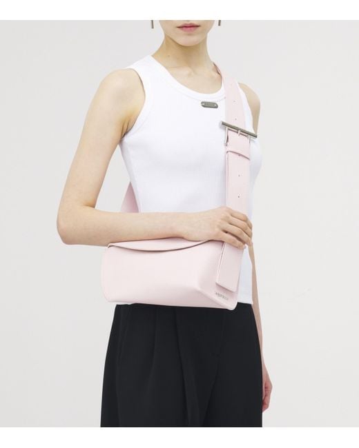 Alexander McQueen Pink Leather T-Bar Sling Cross-Body Bag