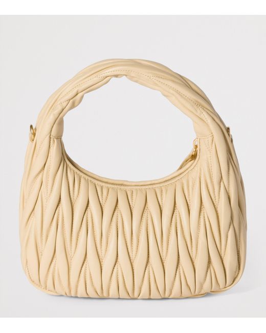 Miu Miu Metallic Matelassé Leather Wander Top-Handle Bag