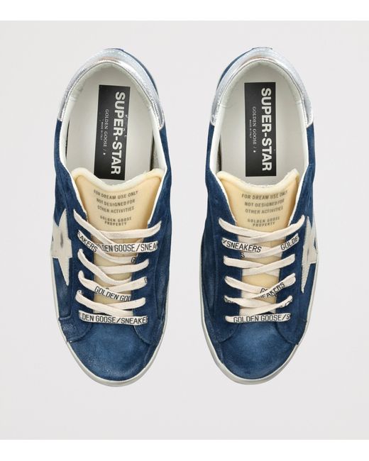 Golden Goose Deluxe Brand Blue Leather Super-Star Sneakers for men