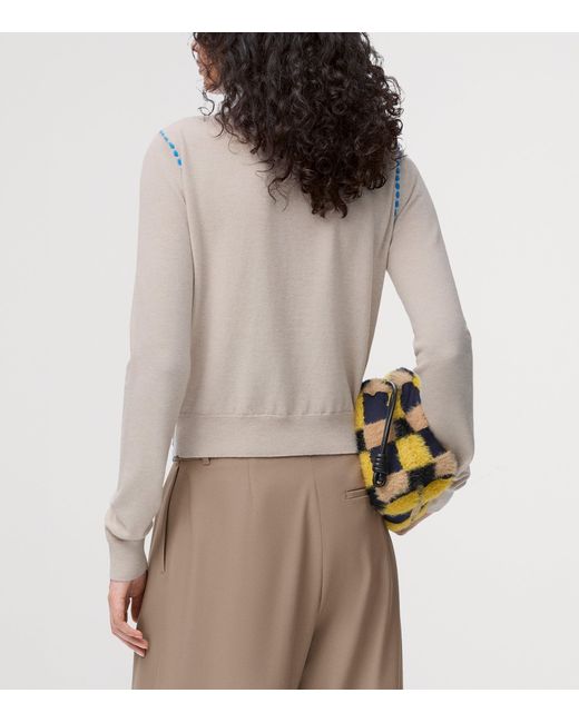 Loewe White Wool-Blend Scarf Sweater