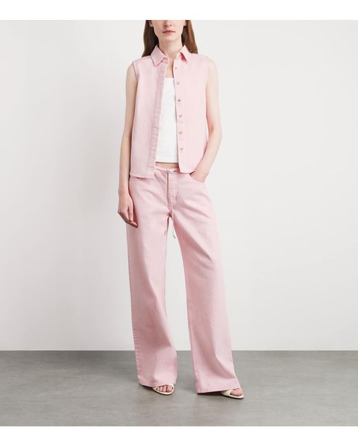 Still Here Pink Cool Wide-Leg Jeans