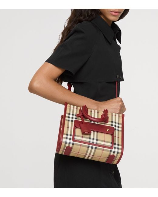 Burberry Red Mini Check Freya Tote Bag