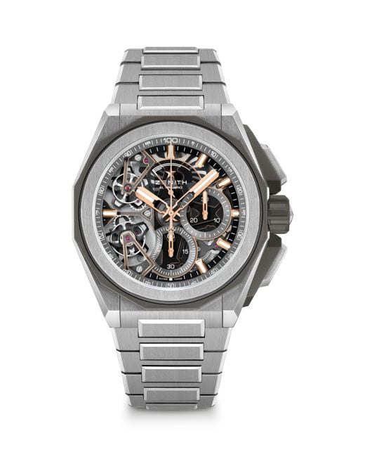 Zenith Metallic Titanium Defy Extreme Double Tourbillon Watch for men