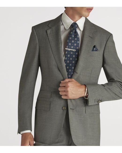 Dunhill Gray Wool-Cashmere Bourdon Blazer for men