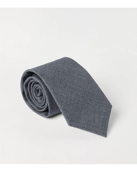 Brunello Cucinelli Blue Virgin Wool Tie for men