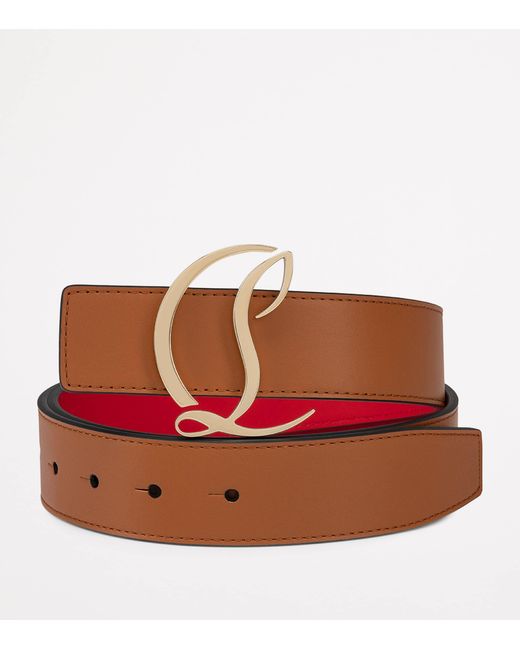 Christian Louboutin Red Cl Logo Leather Belt