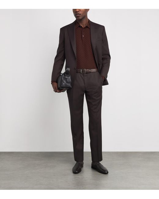 Brioni Black Wool-Silk Plume 2-Piece Suit for men