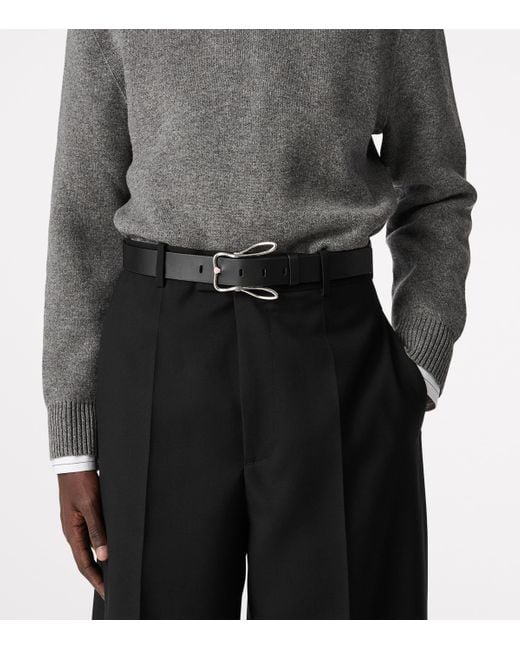 Bottega Veneta Black Leather Bunny Belt for men