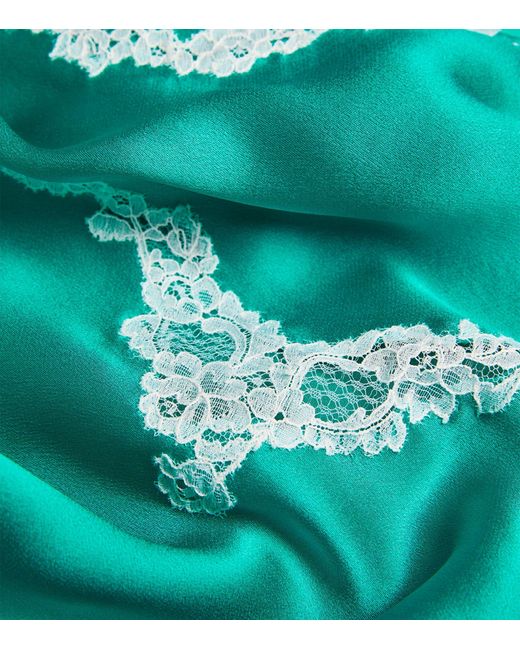 Carine Gilson Green Silk Lace-detail Camisole