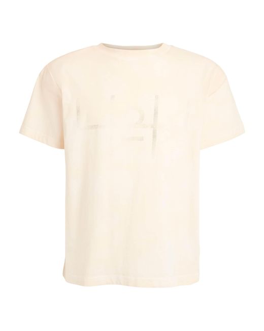 424 White Cotton Logo T-Shirt for men