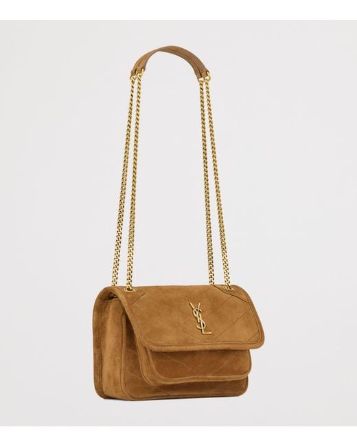 Saint Laurent White Mini Suede Niki Bag