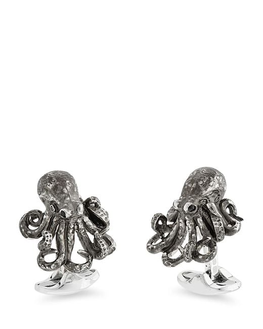 Deakin & Francis Metallic Sterling Octopus Cufflinks for men