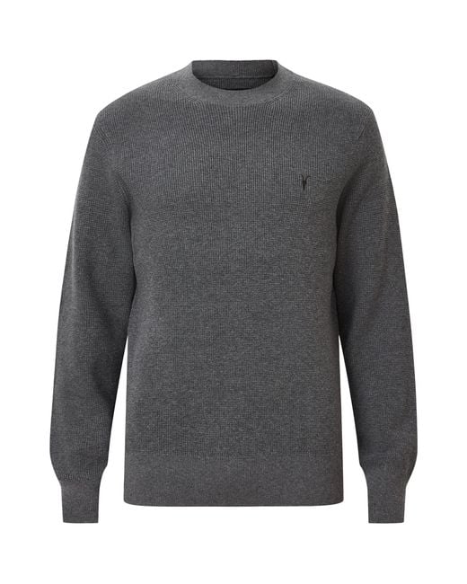 AllSaints Gray Organic Cotton-Wool Aspen Sweater