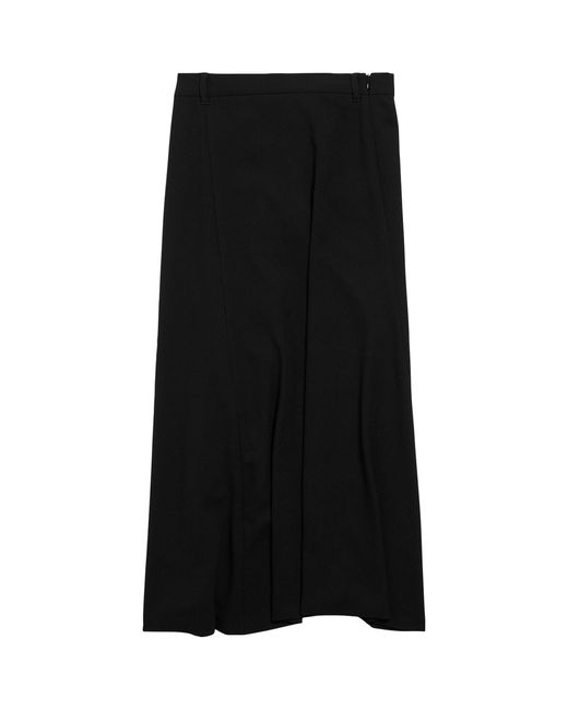 Balenciaga Black Draped Tailored Skirt