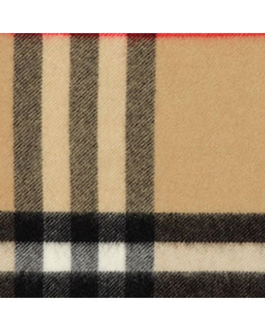 Burberry Natural Cashmere Reversible Check Scarf