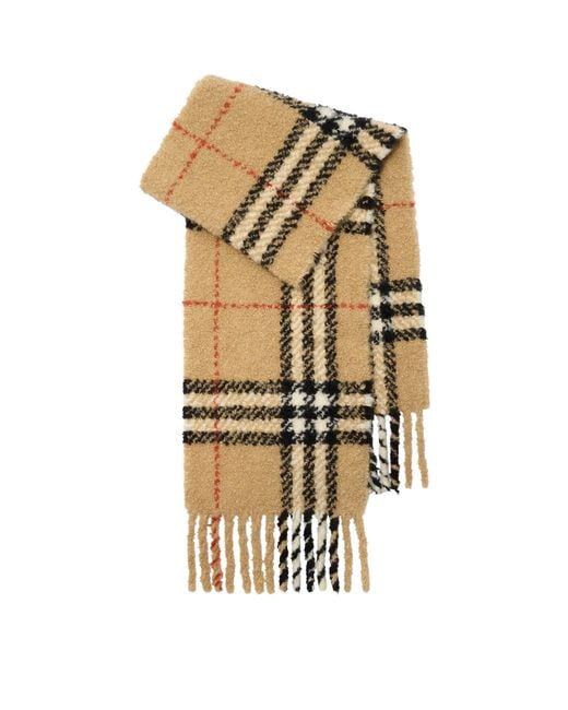 Burberry Metallic Alpaca-Wool Bouclé Check Scarf