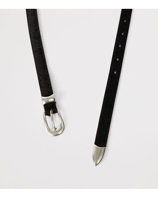 Our Legacy Brown Hair-On Hide Leather Belt for men