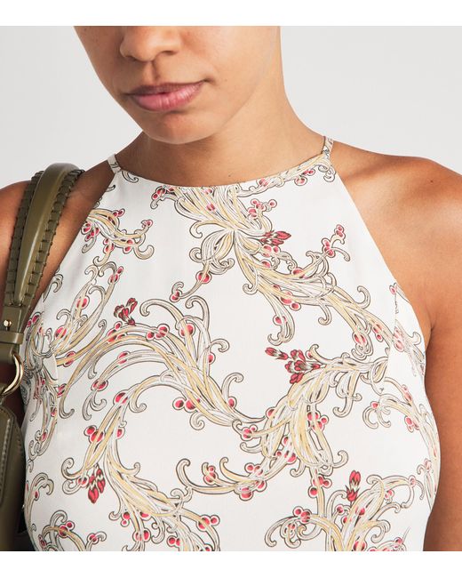 ME+EM White Crepe Halterneck Maxi Dress