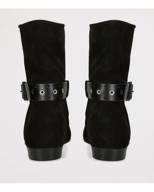 Isabel Marant Black Suede Reena Ankle Boots