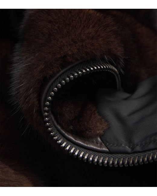 Yves Salomon Black Down-Mink Reversible Puffer Jacket