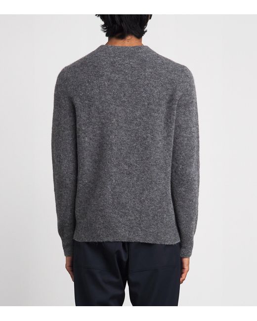 Barena Gray Alpaca-Blend Crew-Neck Sweater for men