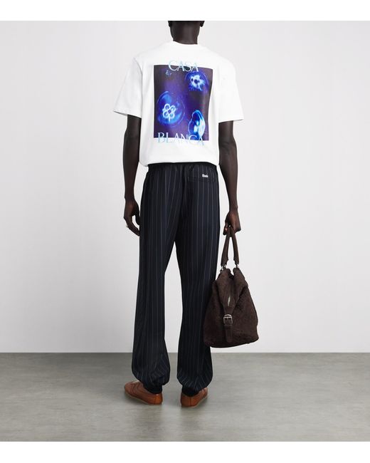 Casablanca White Organic Cotton Meduse Sportive T-Shirt for men