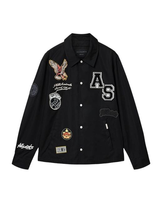 AllSaints Black Soundman Coach Jacket for men