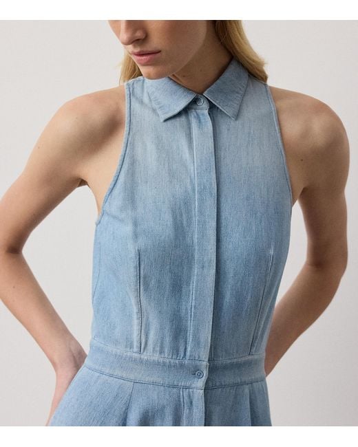 Ralph Lauren Blue Denim Peyten Midi Dress