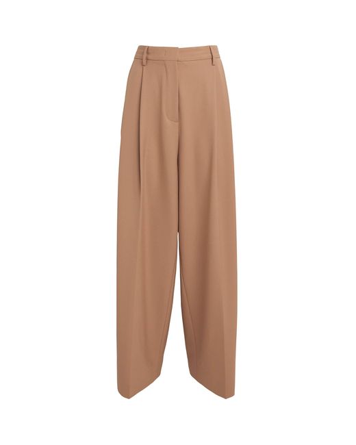 Fabiana Filippi Natural Wool-Blend Pleated Chinos