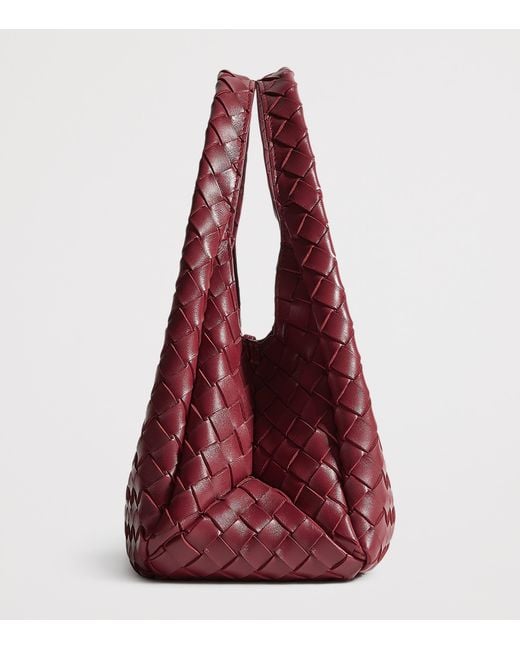Bottega Veneta Red Small Leather Campana Shoulder Bag